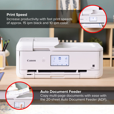 Canon - PIXMA TS9521Ca Wireless All-In-One Inkjet Printer - White