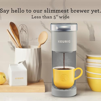 Keurig K-Mini Single Serve K-Cup Pod Coffee Maker, 6 to 12oz Brew size, with Cord Storage, Perfect for Small Spaces, Studio Gray (Studio Gray)