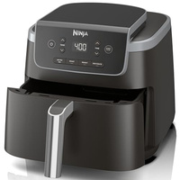 Ninja | Air Fryer | 4-in-1 Pro Air Fry, Roast, Reheat, Dehydrate | 5QT Capacity fits up to 4lbs of French Fries | 400F Max Temp | Nonstick Basket & Crisper Plate | 120V | Grey | AF141 (Black, 5 QT)