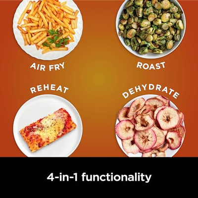 Ninja | Air Fryer | 4-in-1 Pro Air Fry, Roast, Reheat, Dehydrate | 5QT Capacity fits up to 4lbs of French Fries | 400F Max Temp | Nonstick Basket & Crisper Plate | 120V | Grey | AF141 (Black, 5 QT)