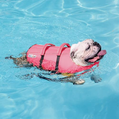 Outward Hound Granby Splash Dog Life Jacket, High-Buoyancy Dog Life Vest for Swimming, Boating, and Water Safety, Medium, Pink (Pink, Medium (Chest Girth: 21"-27"))