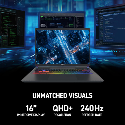 MSI - Vector 16 HX AI 400 16" 240Hz QHD+ Gaming Laptop - Intel Ultra 9-275HX - GeForce RTX 5080 - 16GB Memory - 1TBSSD - Cosmo Gray