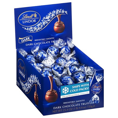 Lindt LINDOR Dark Chocolate Candy Truffles, Halloween Candy, 25.4 oz., 60 Count (Dark Chocolate, 25.4 Ounce (Pack of 1))