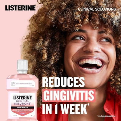 Listerine Clinical Solutions Gum Health Antiseptic Mouthwash, Antigingivitis & Antiplaque Oral Rinse Helps Prevent Buildup & Immediately Kills Germs for Healthier Gums, ICY Mint, 1 L (33.8 Fl Oz (Pack of 1))