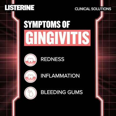 Listerine Clinical Solutions Gum Health Antiseptic Mouthwash, Antigingivitis & Antiplaque Oral Rinse Helps Prevent Buildup & Immediately Kills Germs for Healthier Gums, ICY Mint, 1 L (33.8 Fl Oz (Pack of 1))