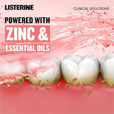 Listerine Clinical Solutions Gum Health Antiseptic Mouthwash, Antigingivitis & Antiplaque Oral Rinse Helps Prevent Buildup & Immediately Kills Germs for Healthier Gums, ICY Mint, 1 L (33.8 Fl Oz (Pack of 1))