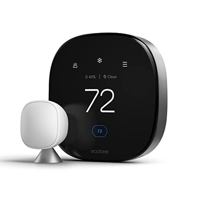 ecobee Smart Thermostat Premium with Smart Sensor and Air Quality Monitor - Programmable Wifi Thermostat - Works with Siri, Alexa, Google Assistant (Thermostat)
