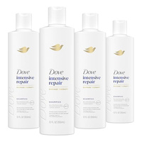 Dove Shampoo 4 count Intensive Repair for Damaged Hair with Bio-Protein Care Technology and Amino Serum 12 Fl Oz (Fragranced, 12 Fl Oz (Pack of 4))