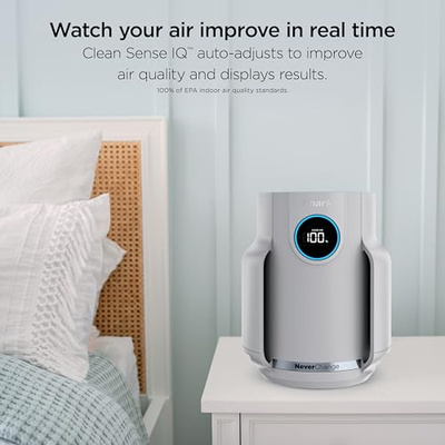 Shark Air Purifier for Home, NeverChange Compact Pro, for Bedroom, Nursery, Home Office, Dorm, HEPA-Exceeding Filter, Captures Pollutants, Pet Dander, Dust, Odor, Smoke, and More, HP071BRN, Winter Fog (Winter Fog (250 sq. ft))