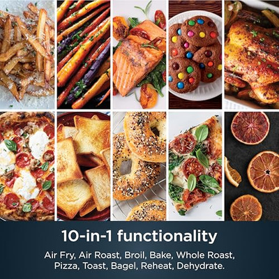 Ninja Air Fryer & Toaster Oven | Prestige Smart XL Countertop Oven | Bakes up to 20 Cookies, Fits up to a 12lb Turkey | Pizza, Toast, Bake, Air Fry & Reheat | 1800 Watts | Stainless Steel | DT501​ (Stainless 10-in-1)