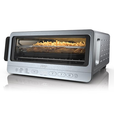 Ninja Flip Toaster Oven&Air Fryer, 8-in-1 Functionality, Flip Up&Away Capability for Storage Space, LargeCapacity, Air Fry Basket, SheetPan, Wire Rack&Removable Crumb Tray, Stainless,1800 watts, SP151 (Stainless Premium 8-in-1 Flip Oven)