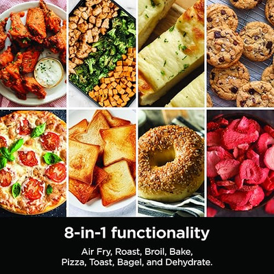 Ninja Flip Toaster Oven&Air Fryer, 8-in-1 Functionality, Flip Up&Away Capability for Storage Space, LargeCapacity, Air Fry Basket, SheetPan, Wire Rack&Removable Crumb Tray, Stainless,1800 watts, SP151 (Stainless Premium 8-in-1 Flip Oven)
