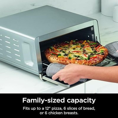 Ninja Flip Toaster Oven&Air Fryer, 8-in-1 Functionality, Flip Up&Away Capability for Storage Space, LargeCapacity, Air Fry Basket, SheetPan, Wire Rack&Removable Crumb Tray, Stainless,1800 watts, SP151 (Stainless Premium 8-in-1 Flip Oven)