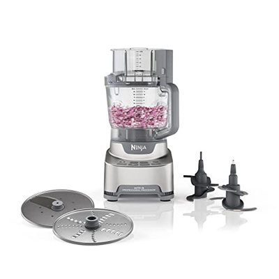 Ninja Food Processor, Professional XL, 1200 Peak-Watts, 4-in-1, Chopping, Slicing/Shredding, Purees, Dough, 12-Cup Processor Bowl, 2 Blades & 2 Discs, Feed Chute/Pusher, Black, NF701 (12-Cup Food Processor)