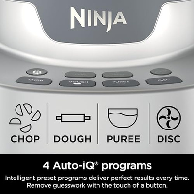 Ninja Food Processor, Professional XL, 1200 Peak-Watts, 4-in-1, Chopping, Slicing/Shredding, Purees, Dough, 12-Cup Processor Bowl, 2 Blades & 2 Discs, Feed Chute/Pusher, Black, NF701 (12-Cup Food Processor)