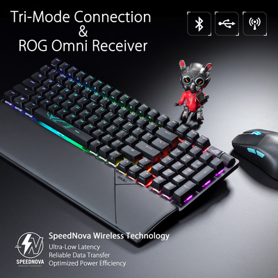 ASUS - ROG Strix Scope II 96 Full Size Wireless Mechanical Gaming Keyboard with Hot-Swappable ROG NX Snow Switches - Black