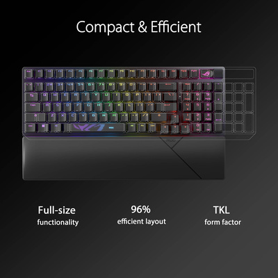 ASUS - ROG Strix Scope II 96 Full Size Wireless Mechanical Gaming Keyboard with Hot-Swappable ROG NX Snow Switches - Black
